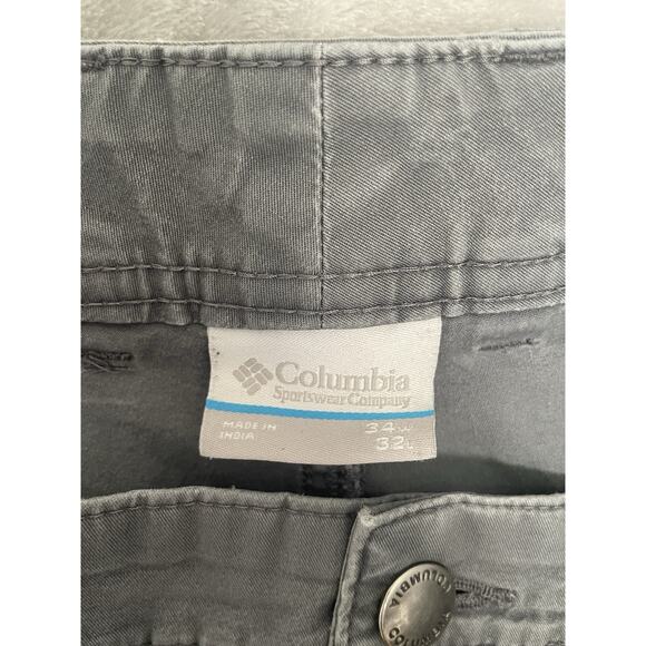 Columbia Regular Fit Mens Gray Pants 34x32 Casual Outdoors Cotton Blend Stretch - Picture 12 of 13
